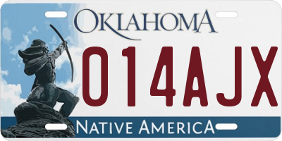 OK license plate 014AJX