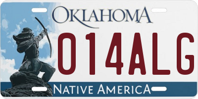 OK license plate 014ALG