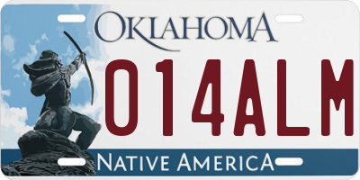OK license plate 014ALM
