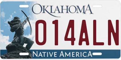 OK license plate 014ALN