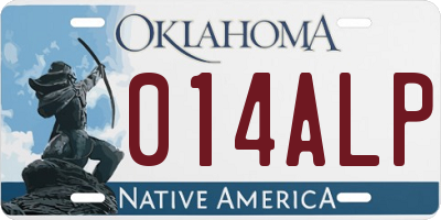 OK license plate 014ALP
