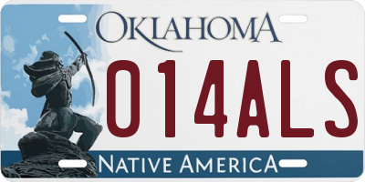 OK license plate 014ALS