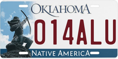 OK license plate 014ALU