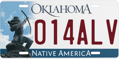 OK license plate 014ALV