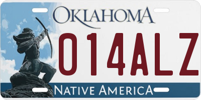 OK license plate 014ALZ