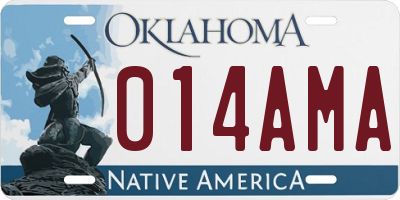 OK license plate 014AMA