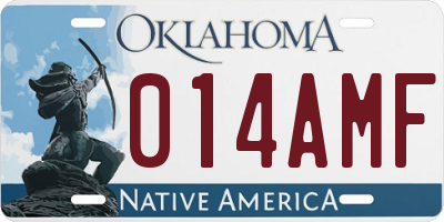 OK license plate 014AMF