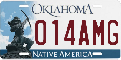 OK license plate 014AMG