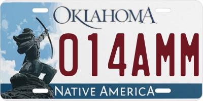 OK license plate 014AMM