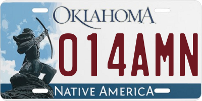OK license plate 014AMN