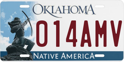 OK license plate 014AMV