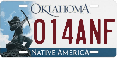 OK license plate 014ANF