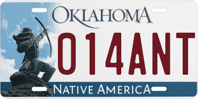 OK license plate 014ANT