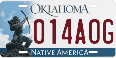 OK license plate 014AOG