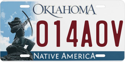 OK license plate 014AOV