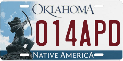 OK license plate 014APD