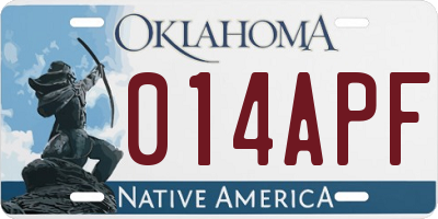 OK license plate 014APF