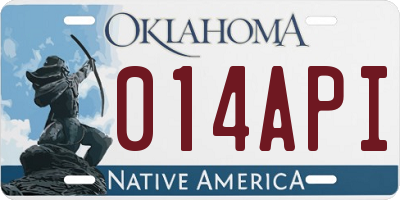 OK license plate 014API
