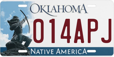 OK license plate 014APJ