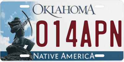 OK license plate 014APN