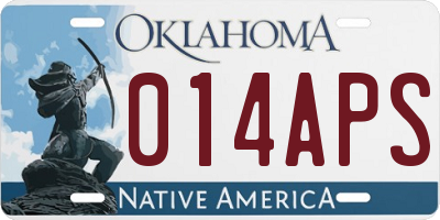 OK license plate 014APS
