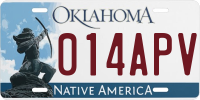 OK license plate 014APV