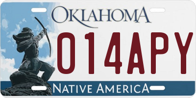 OK license plate 014APY