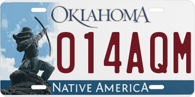 OK license plate 014AQM