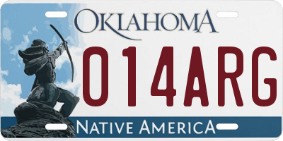 OK license plate 014ARG
