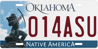 OK license plate 014ASU