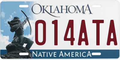 OK license plate 014ATA