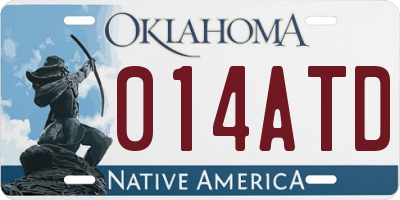 OK license plate 014ATD