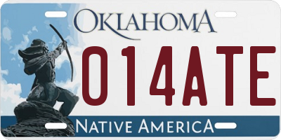 OK license plate 014ATE