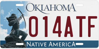 OK license plate 014ATF