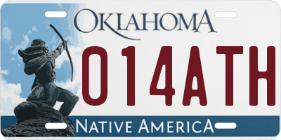 OK license plate 014ATH