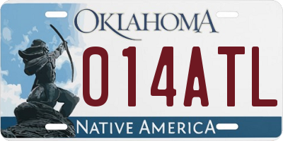 OK license plate 014ATL