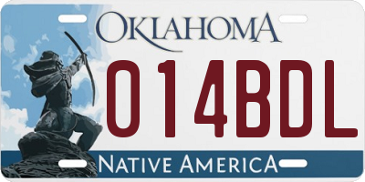OK license plate 014BDL