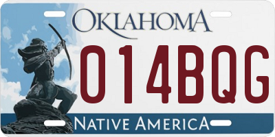 OK license plate 014BQG