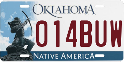 OK license plate 014BUW