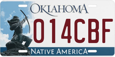 OK license plate 014CBF
