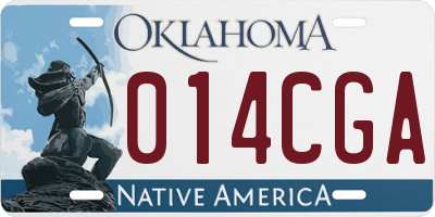 OK license plate 014CGA