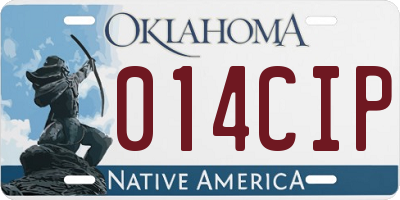 OK license plate 014CIP