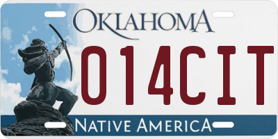 OK license plate 014CIT