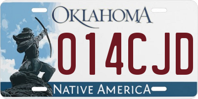 OK license plate 014CJD