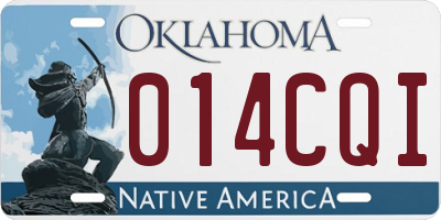 OK license plate 014CQI