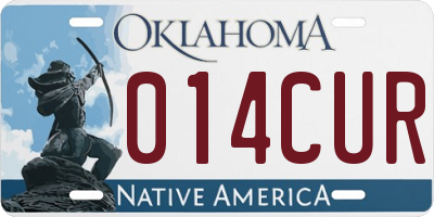 OK license plate 014CUR