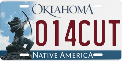 OK license plate 014CUT