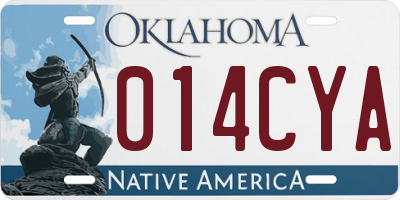 OK license plate 014CYA