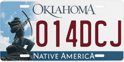 OK license plate 014DCJ