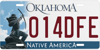 OK license plate 014DFE